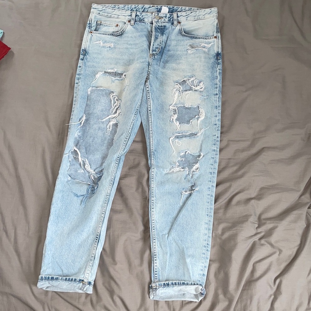 &Denim Boyfriend ripped jeans